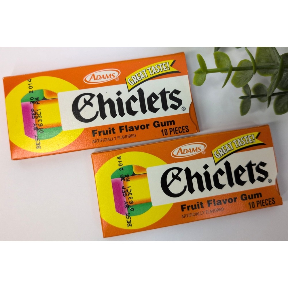 RARE FRUIT FLAVOR🚨Vintage Unopened 2 Pack Lot Adams Chiclets Gum Prop Nostalgia